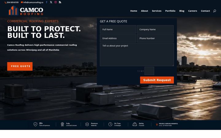 Screenshot of camcoroofing.ca