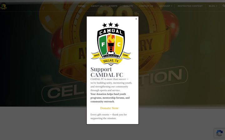 Skærmbillede af camdalfc.org