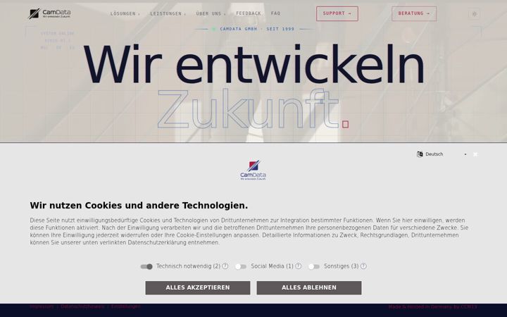 Screenshot ta' camdata.de