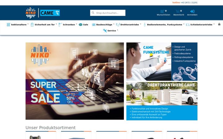 Screenshot of came-shop.at