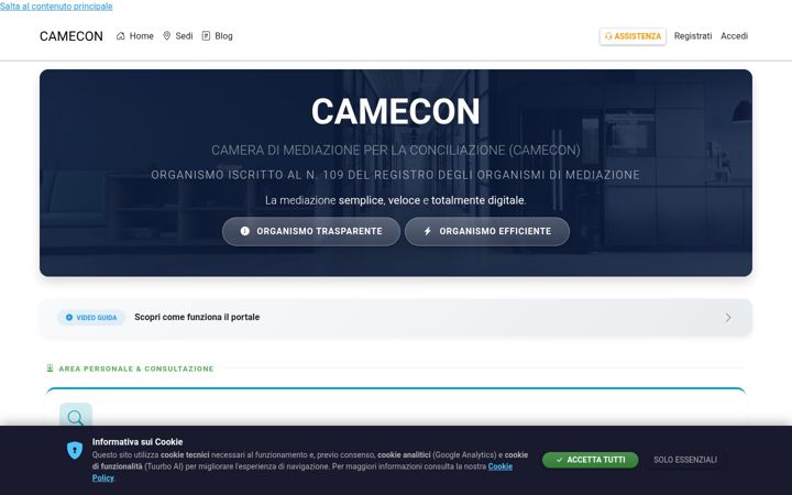 Skærmbillede af camecon.it