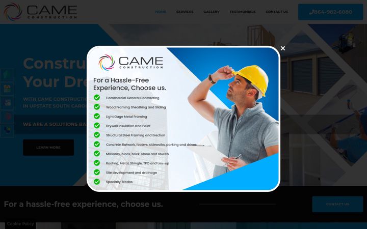 Screenshot of cameconstruction.com