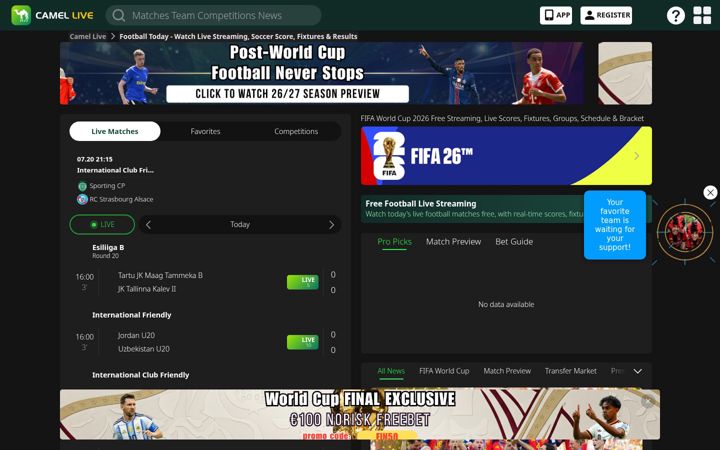 Screenshot of camel2.live