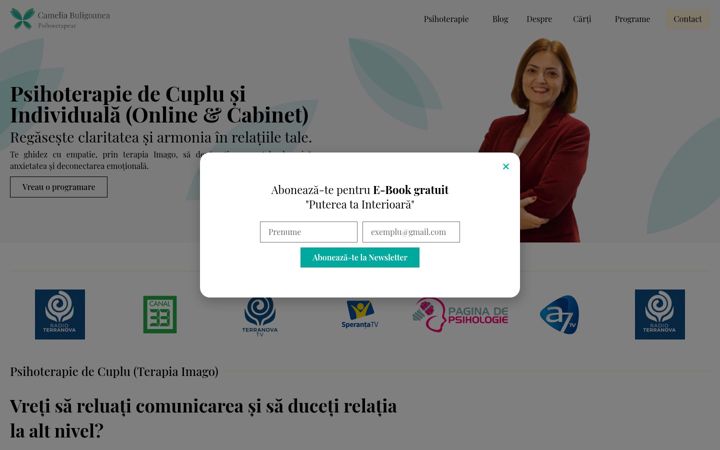 Screenshot of cameliabuligoanea.ro