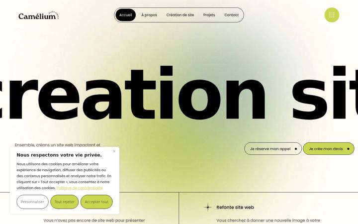 Screenshot of cameliumstudio.fr