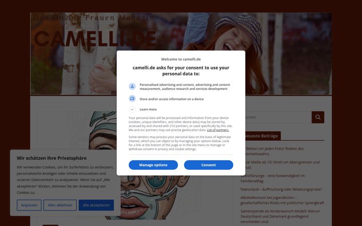 Screenshot of camelli.de