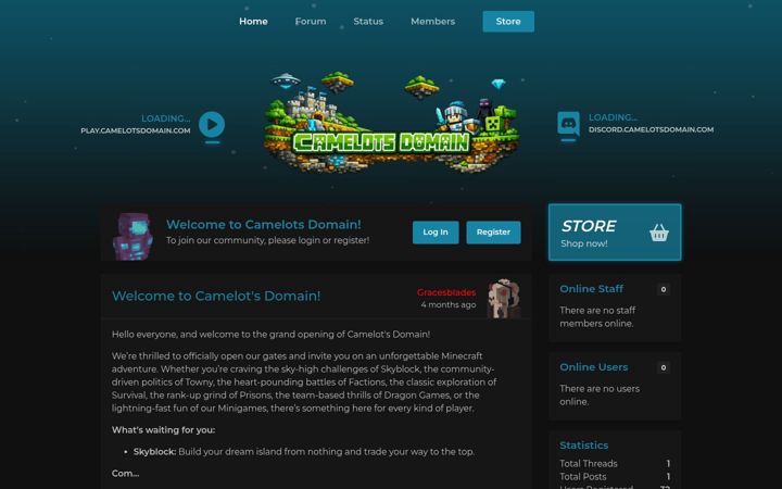 Screenshot of camelotsdomain.com