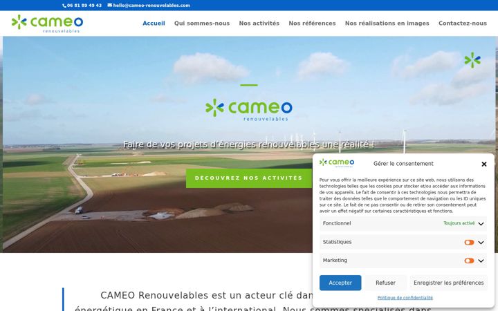 Screenshot of cameo-renouvelables.com