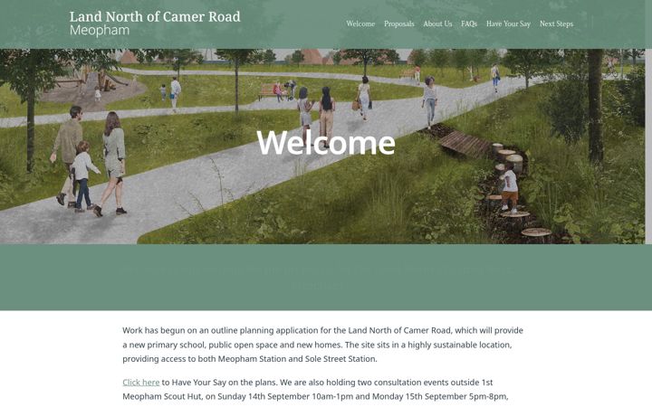 Screenshot of camer-road-consultation.co.uk