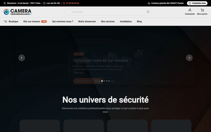 Skærmbillede af camera-videosurveillance.fr