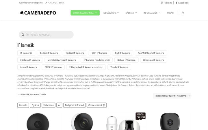 Screenshot of cameradepo.hu