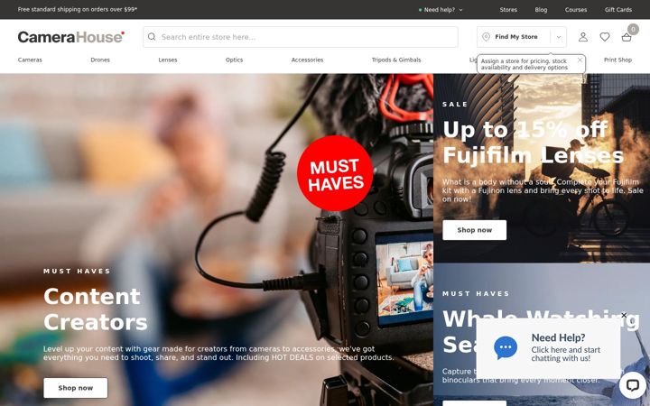 Skjermbilde av camerahouse.com.au