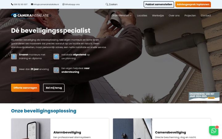 Screenshot di camerainstallatie.nl