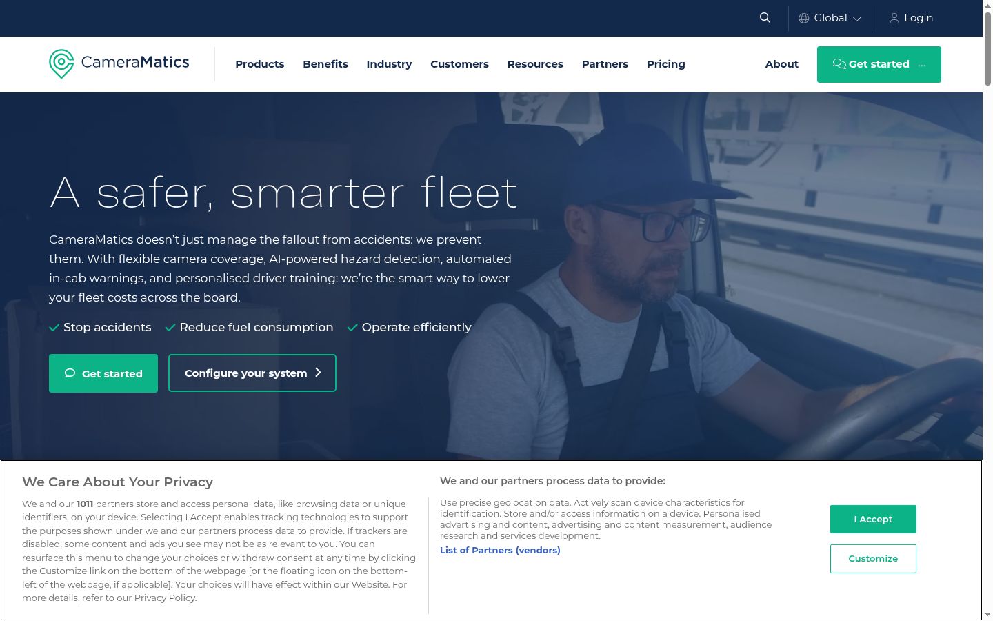 Screenshot of the consent banner shown before any interaction