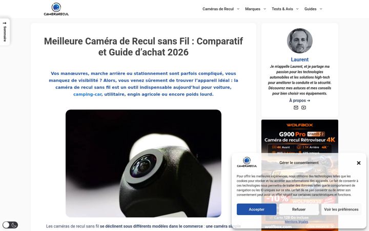 Screenshot of camerarecul.com
