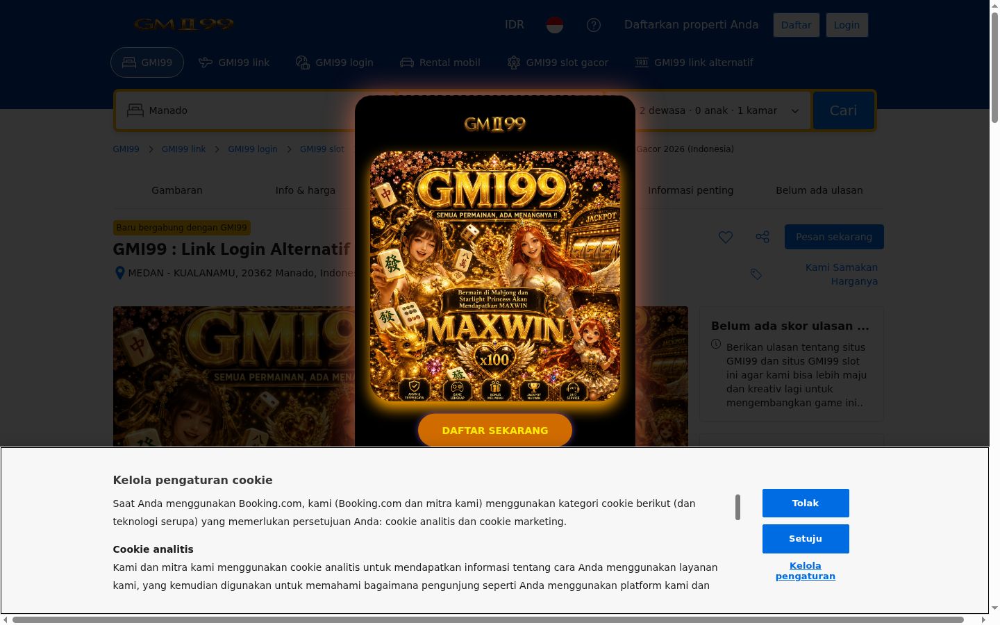 Screenshot van de toestemmingsbanner zoals getoond vóór enige interactie