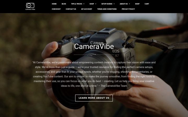 Ekrano kopija cameravibe.co.uk