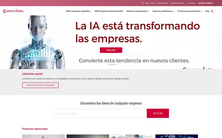 Screenshot of camerdata.es