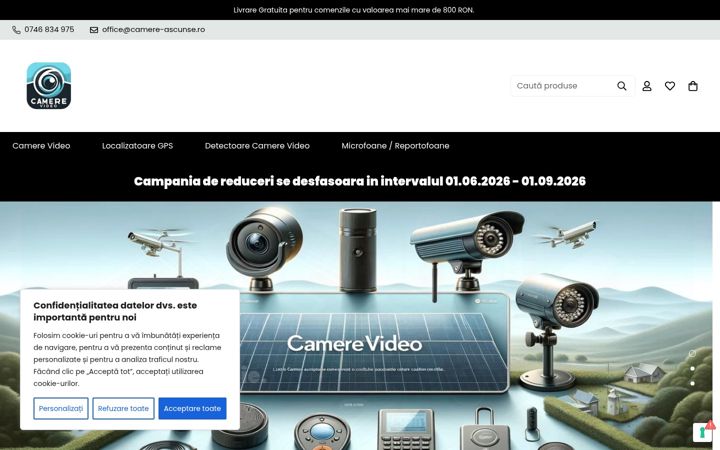 Screenshot of camere-ascunse.ro