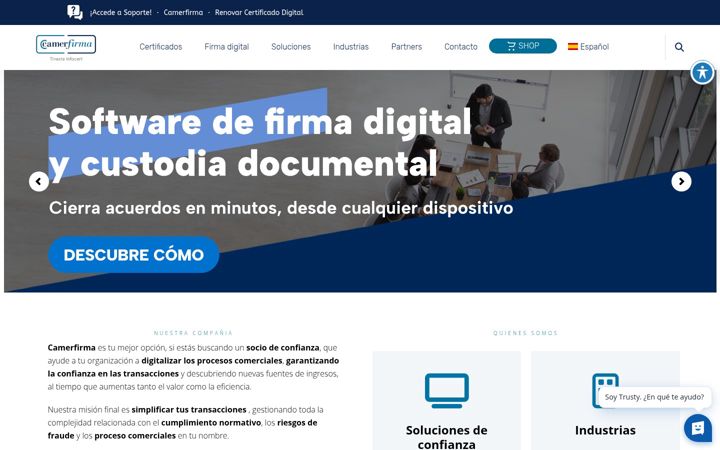 Screenshot of camerfirma.com
