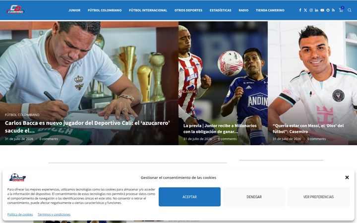 Screenshot of camerinodeportes.com