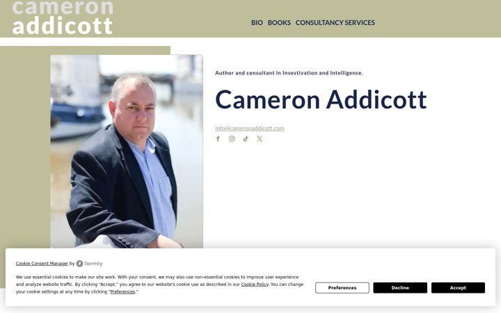 Skærmbillede af cameronaddicott.com