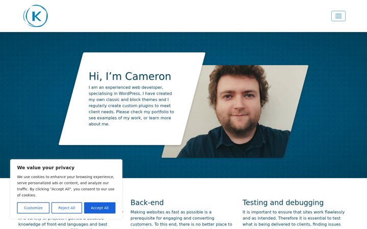 Screenshot of cameronkinross.co.uk