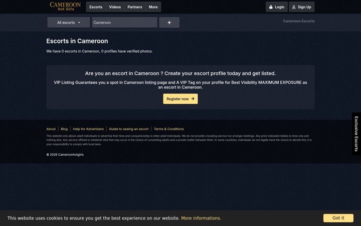 Screenshot of cameroonhotgirls.com