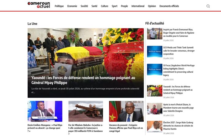 Screenshot of camerounactuel.com