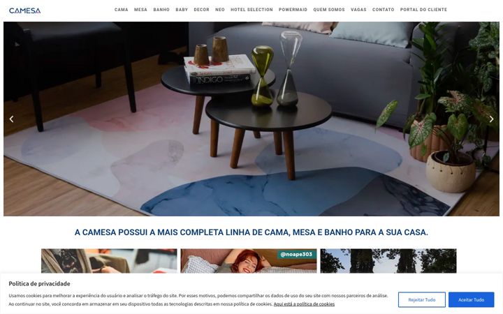 Screenshot stránky camesa.com.br