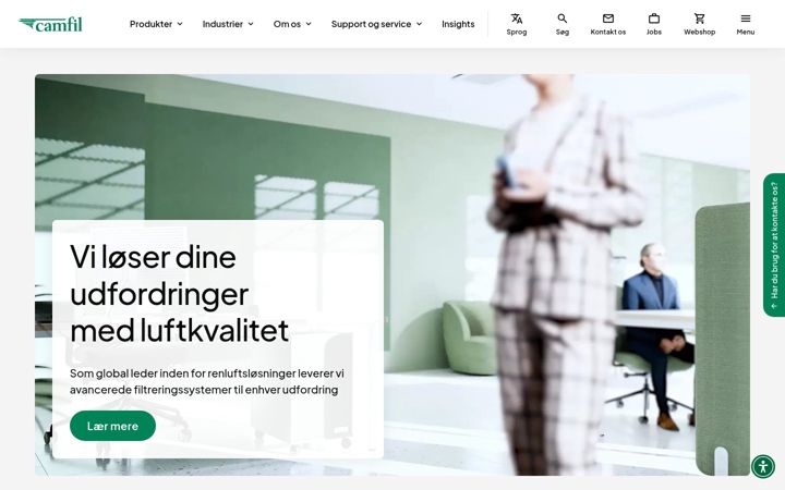 Screenshot of camfil.com