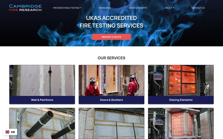Screenshot of camfirelab.co.uk