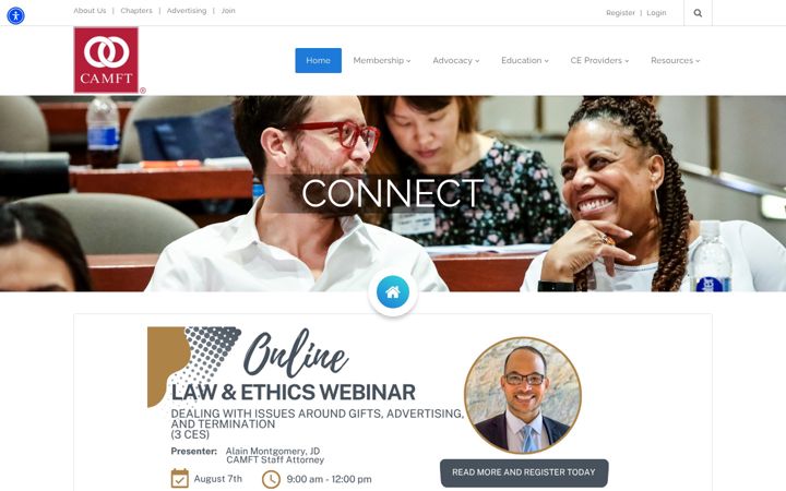 Screenshot of camft.org