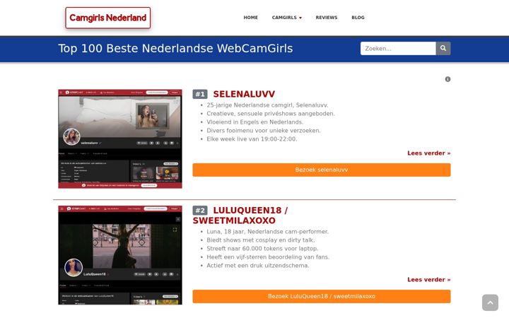 Screenshot of camgirlsnederland.nl