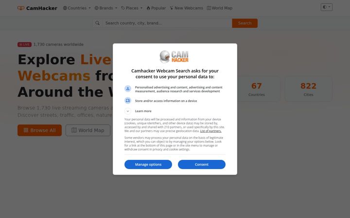Screenshot of camhacker.com