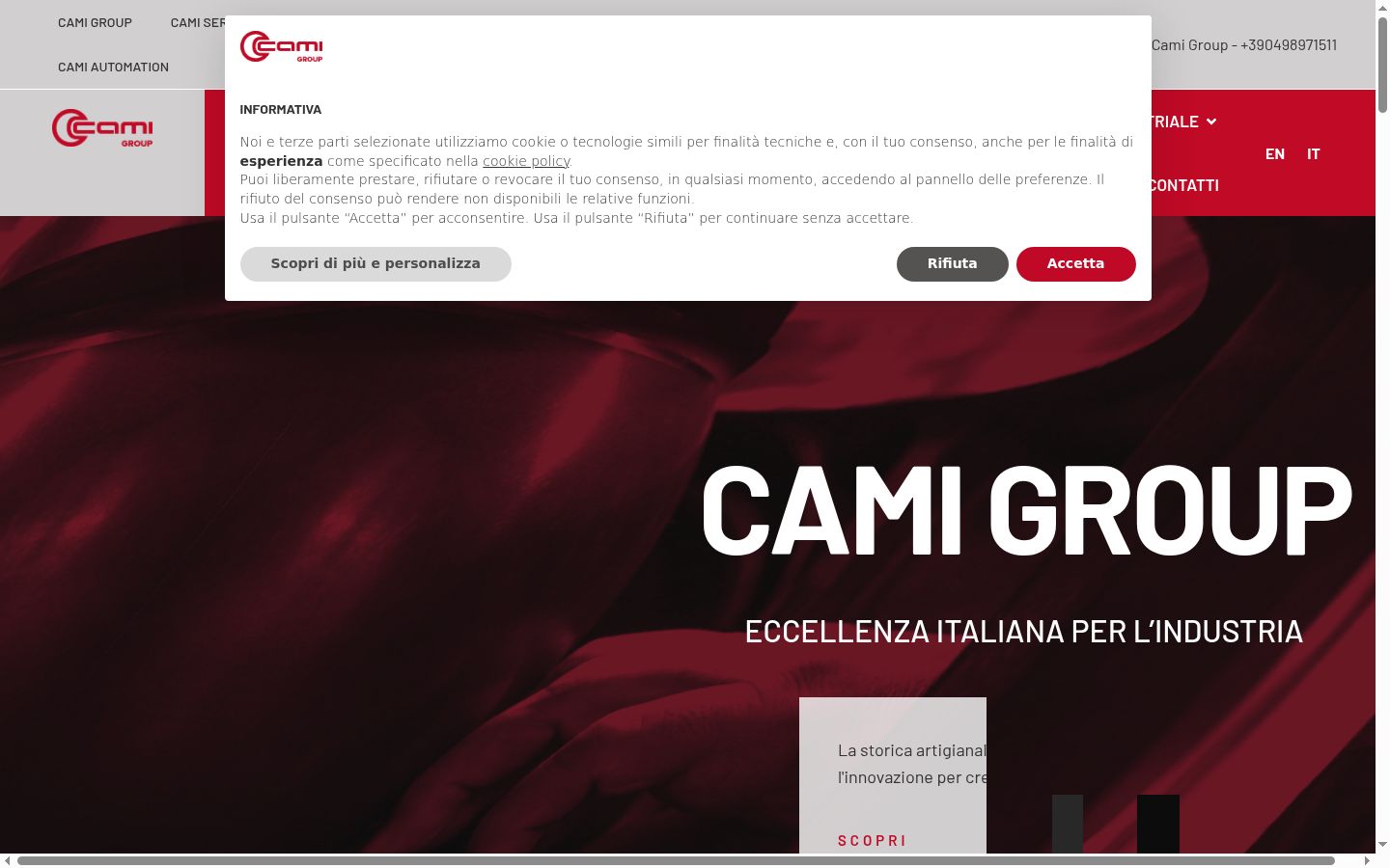 Screenshot del banner di consenso mostrato prima di qualsiasi interazione