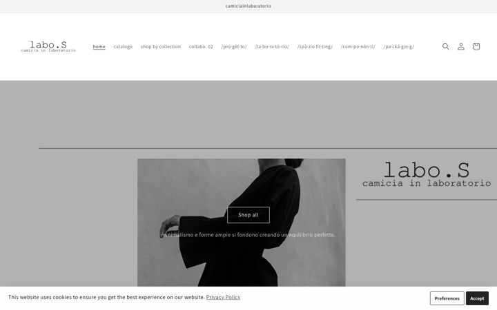 Screenshot of camiciainlaboratorio.com