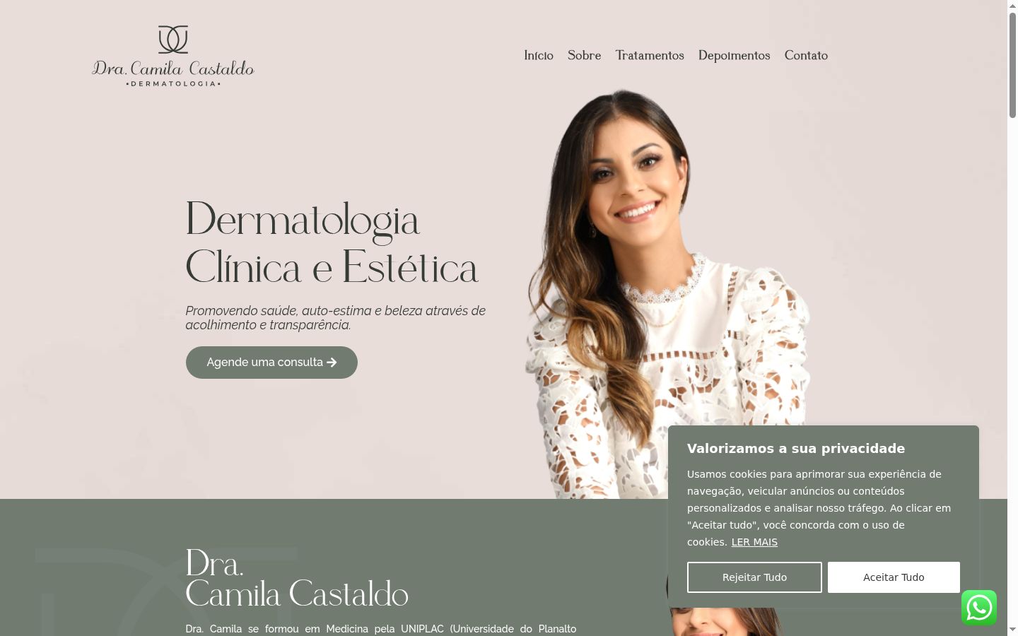 Captura de pantalla del banner de consentimiento mostrado antes de cualquier interacción