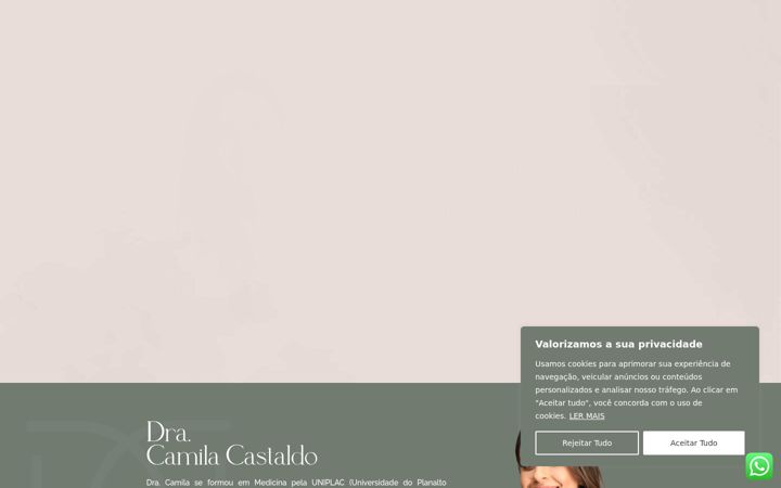 Screenshot stránky camilacastaldo.com.br