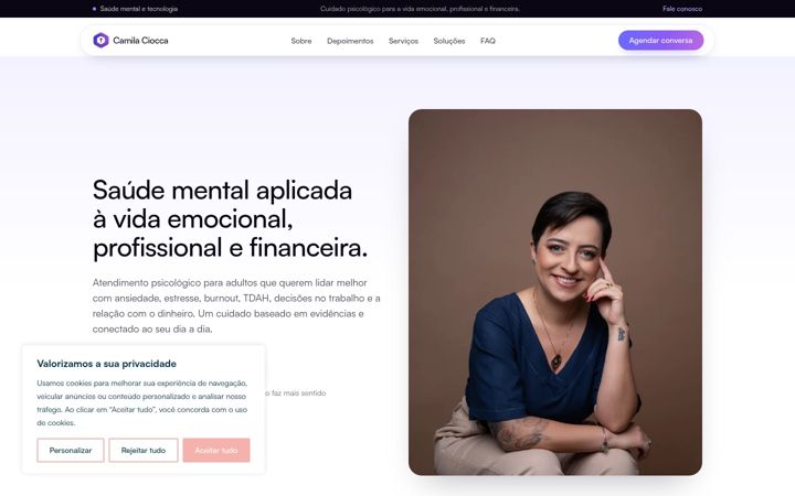 Screenshot of camilaciocca.com.br