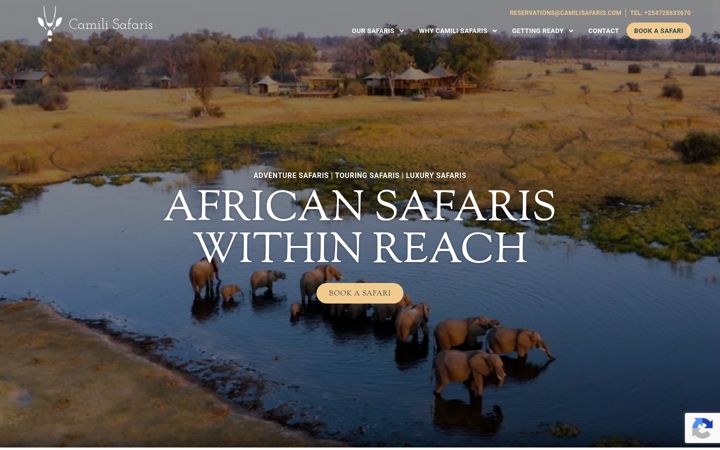 Screenshot of camilisafaris.com