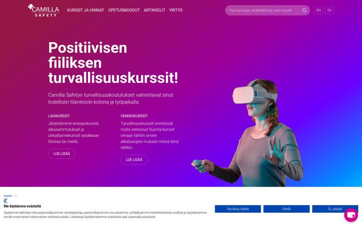 Screenshot von camilla.fi