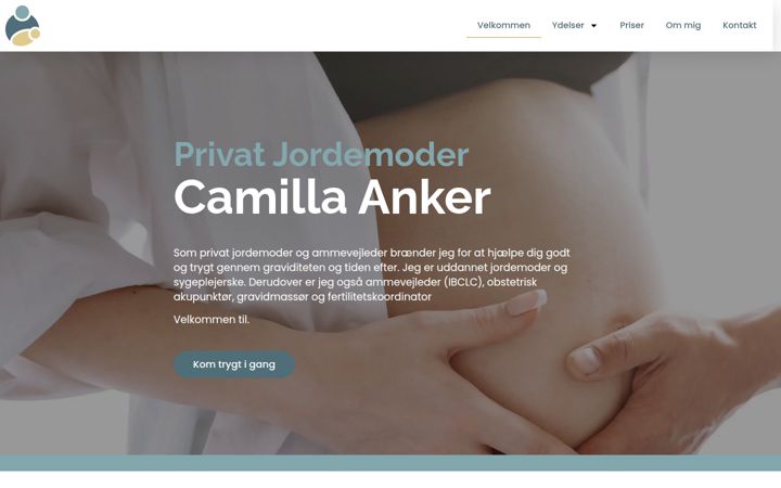 Screenshot of camillaanker.dk