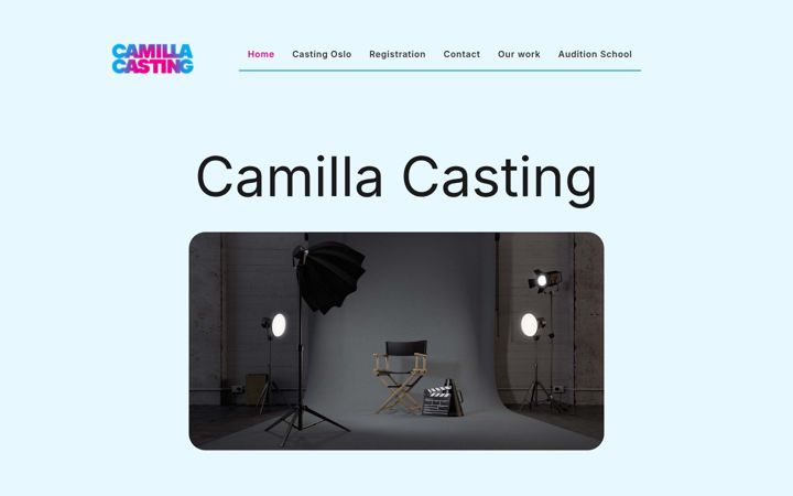 Screenshot of camillacasting.no