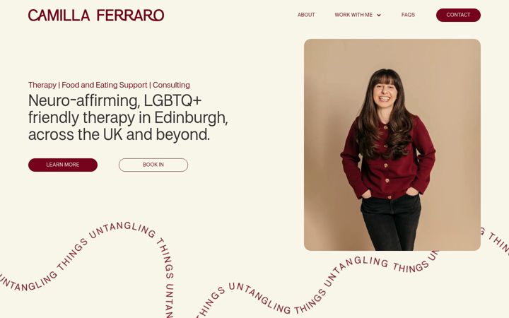 Screenshot of camillaferraro.com