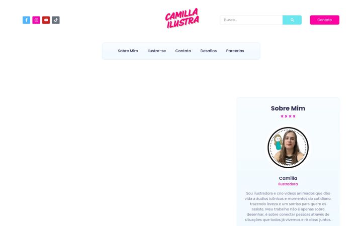 Screenshot stránky camillailustra.com.br