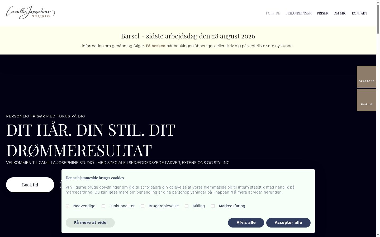 Captura de ecrã do banner de consentimento apresentado antes de qualquer interação