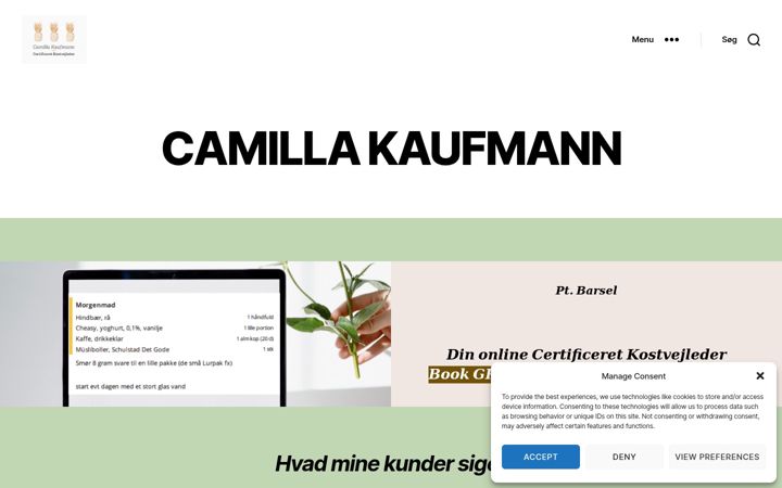 Screenshot of camillakaufmann.dk