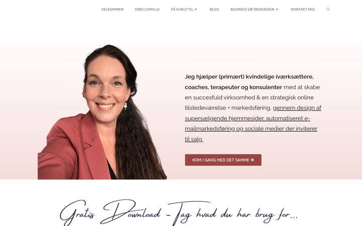 Screenshot of camillakrath.dk