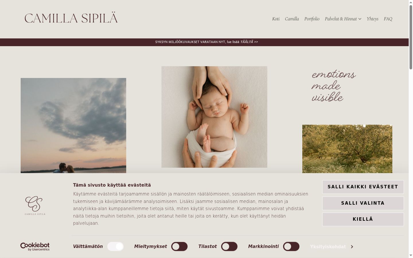 Screenshot del banner di consenso mostrato prima di qualsiasi interazione